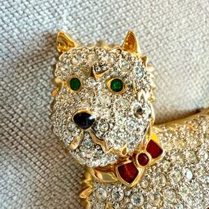 CT Rucinni Rhinestone Highland Terrier Brooch
